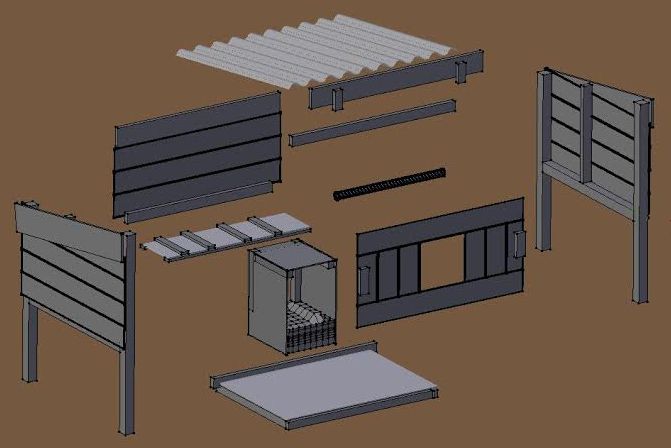 cheshire chicken coop with legs flat pack